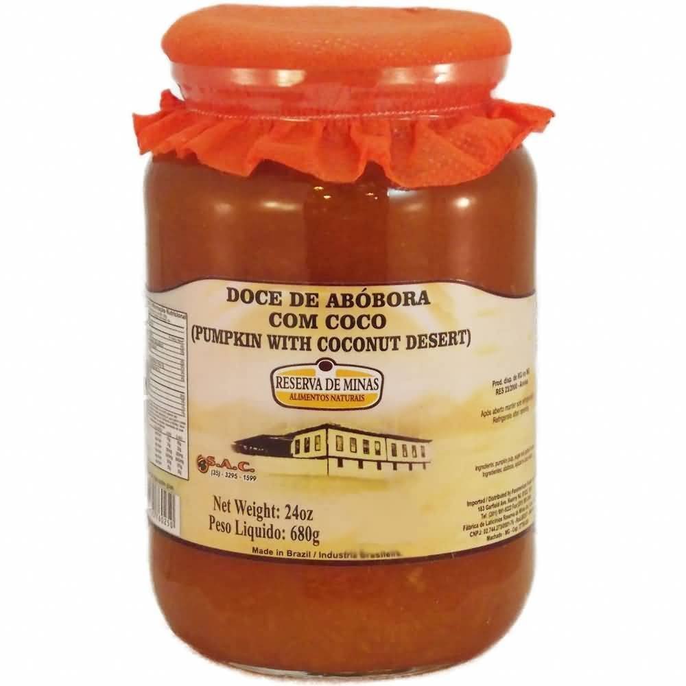 Pumpkin w/ Coconut Dessert - Doce de Abóbora c/ Coco - Reseva de Minas - 24oz. (680g)