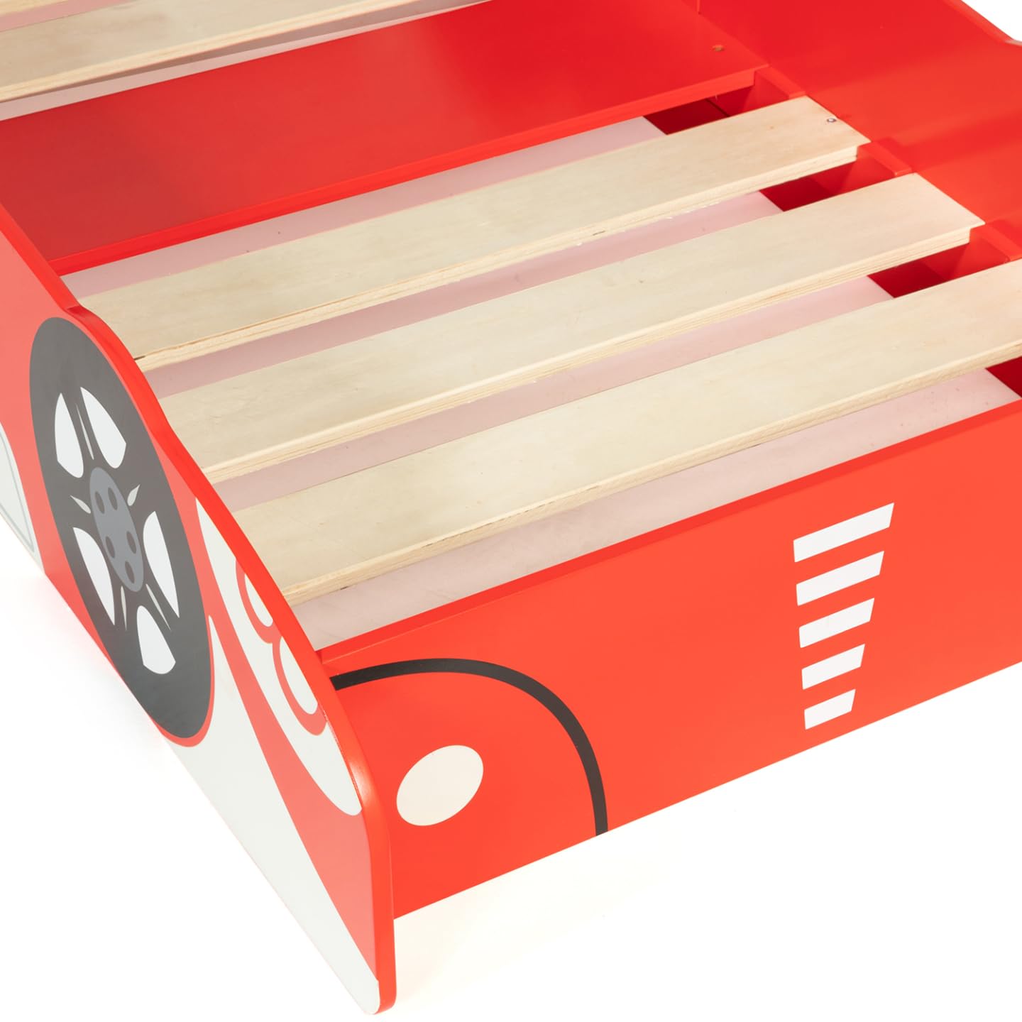 IDMarket - Lit Enfant Voiture Formule 1 Teddi 70 x 140 CM Rouge