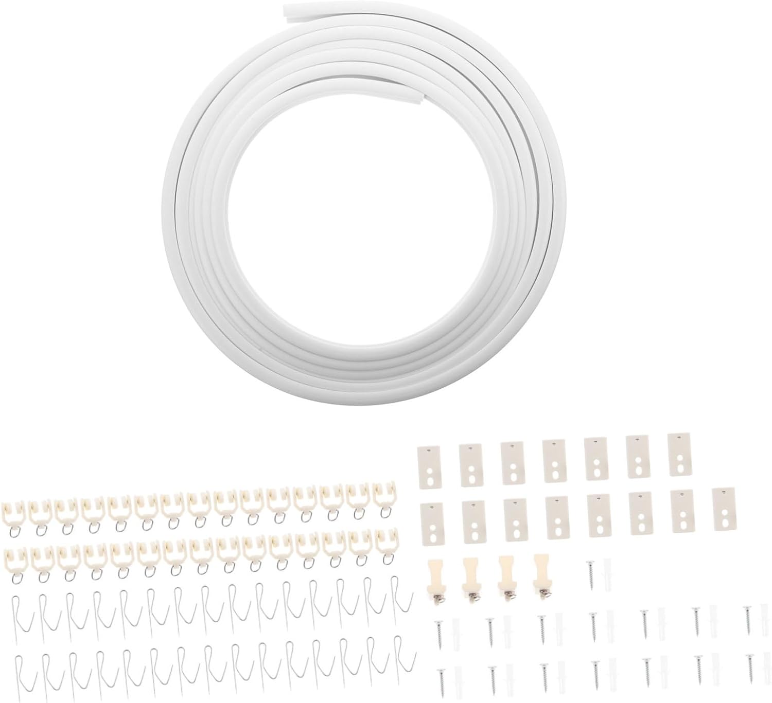 1set Flexible Bendable Curtain Track System for Home Ceiling Mount Curtain Rail for Room Dividers Windows and More Easy Install Set Silent Operation