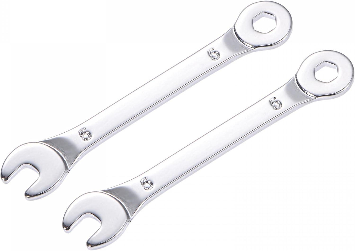 228円 無料 Uxcell 薄型コンビネーションレンチ オフセット6ポイントエンド付き 角度オープンエンド付き メトリック ミラークロームメッキ 高炭素鋼 5 Mm 2個