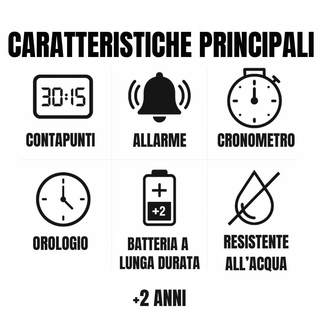 OROLOGIO SEGNAPUNTI PADEL,TENNIS,PICKEBALL E PING PONG |+ Modalità Sveglia-Cronometro e Orologio|accessori padel|accessori tennis|regali per padel |segna punti padel