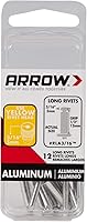 Vista 1 de Arrow RLA3/16 Remaches largos de aluminio de 3/16 pulgadas, paquete de 12, gris