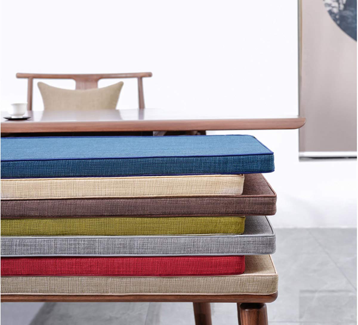 Cuscino Per Panca Da Giardino, 100x30 Cm, Spesso E Morbido, Antiscivolo, Per Altalena 2 Posti, Beige, Resistente Alle Intemperie