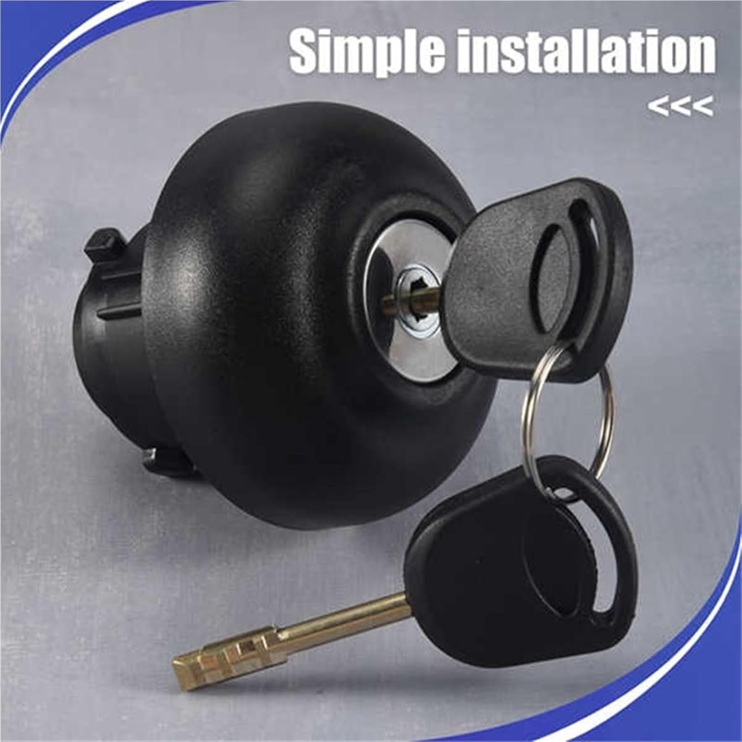 Inner& Outer Fuel Tank Cap Set 2 Pieces Car Filler Lock With Key 9C119K163AA For Ford Transit 2006-2019-T48C