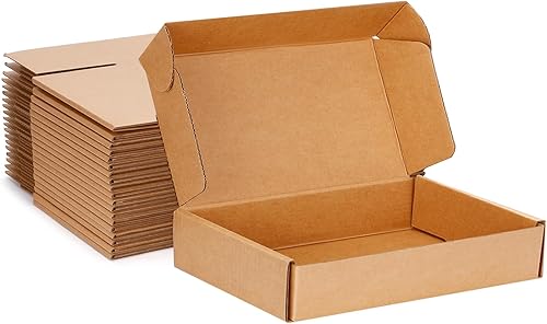 Cajas de envío pequeñas de 13 x 10 x 2 pulgadas, cajas de cartón corrugado marrón Kraft (paquete de 20) para correo, embalaje, pequeñas empresas y