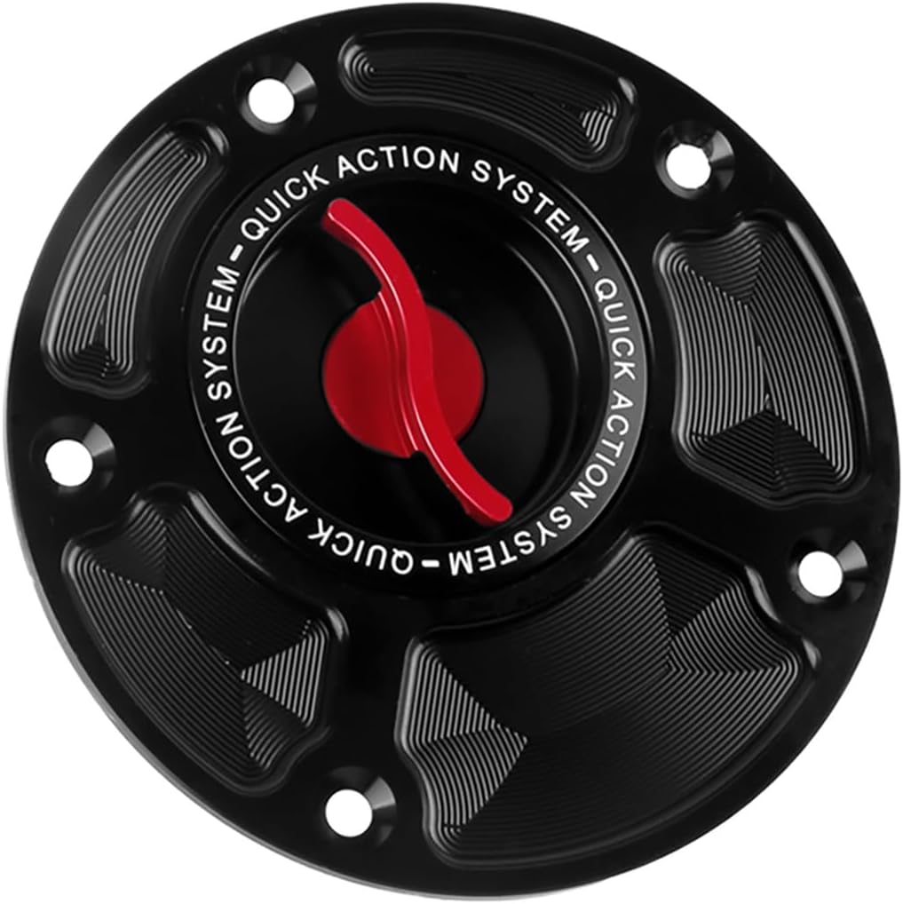 Motorcycle Fuel Gas Tank Cap Cover Quick Release Accessories Fit For Ducati MONSTER 600 950 821 1200 For Yamaha XSR 700 900 YZF-R1 R3 R6 (Red)