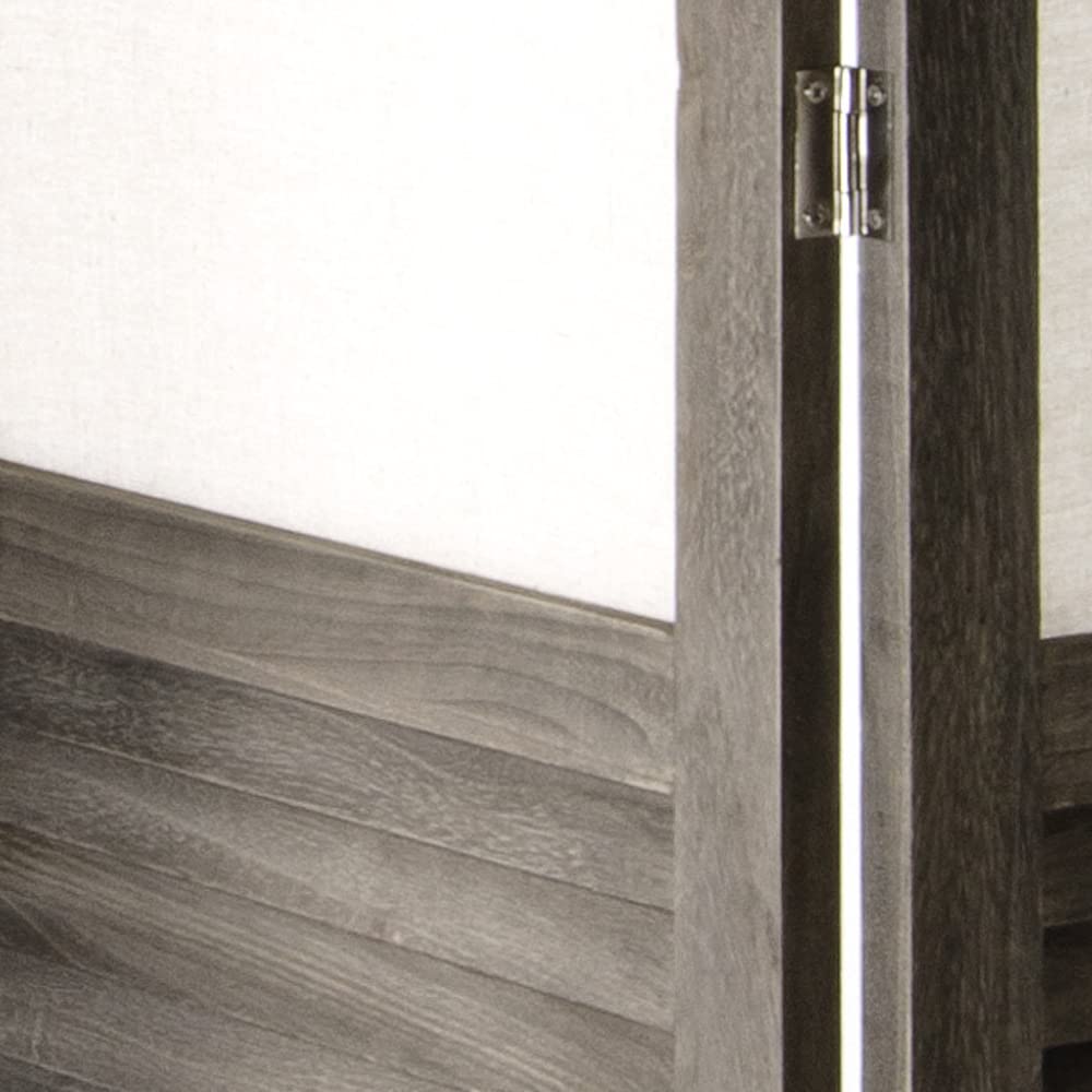 VERDELOOK | Paravento Turandot a 3 Ante in Legno e Tessuto con Cerniere, 132x6x170 cm, Separè