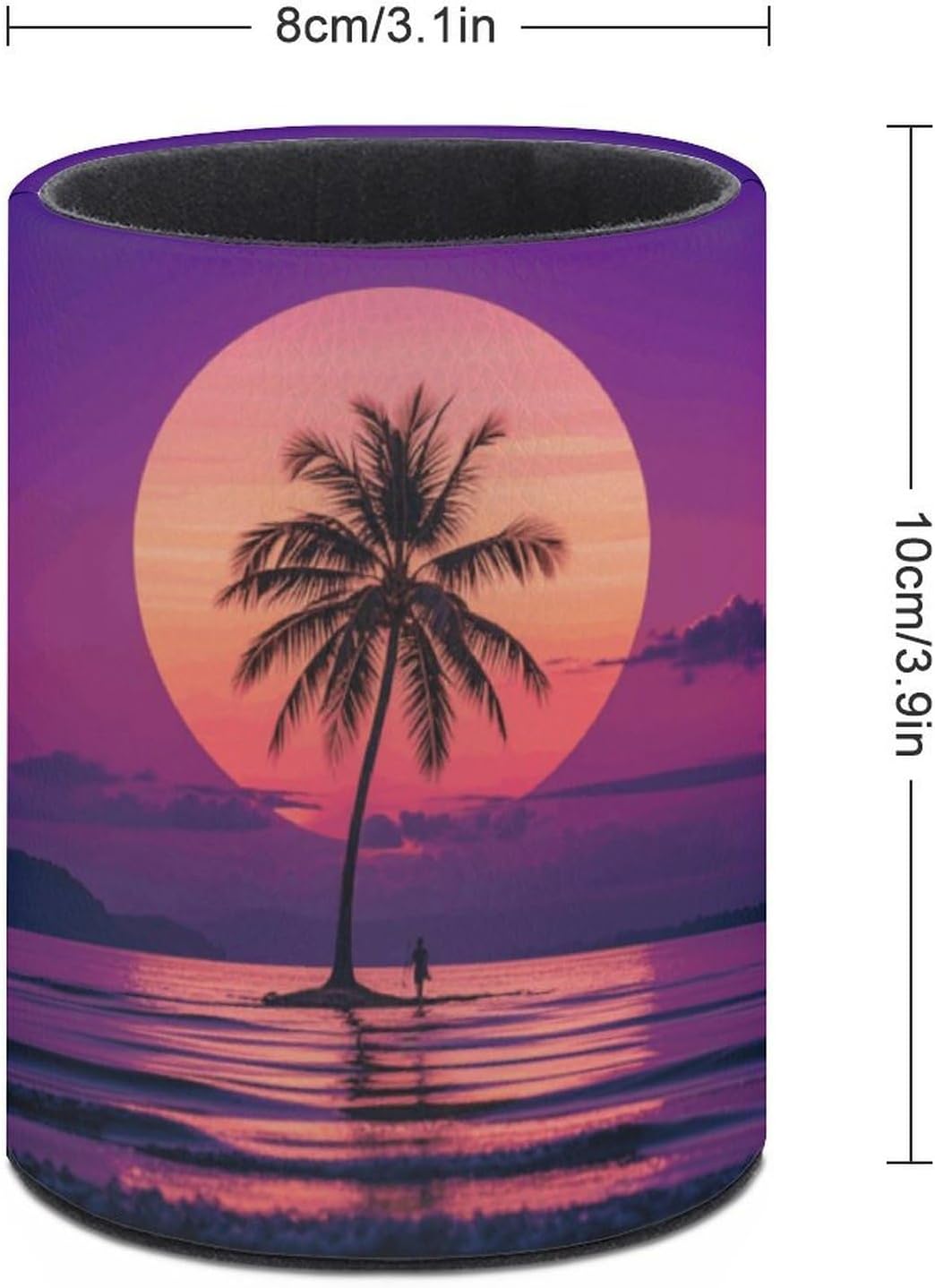 Palm Tree Sunset Pen Holder Desk Organizer for Office Workspace image 2