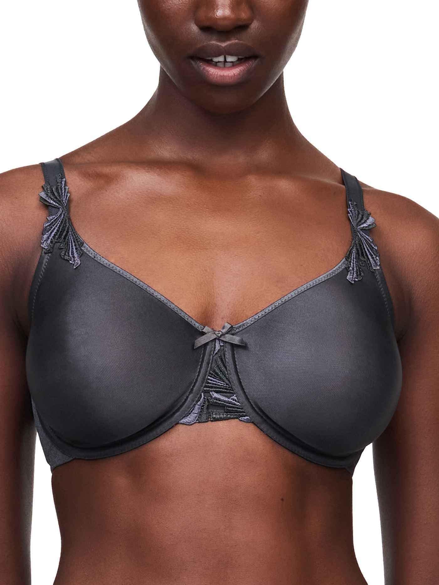 Chantelle Women's, HEDONA, Covering Molded Bra, Women's invisible lingerie, Gris Profond/Gris Lavande, 32F