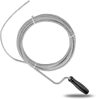 Drain Unblocker Wire 3M x 5mm Metal Flexible Sink Unblocker Plumbing Tools, Drain Cleaner Shower Drain Unblocker Snake Pipe Cleaning Tool - Drain Unblocker Tool for Tub Sink Shower Basins Pipes - 3M