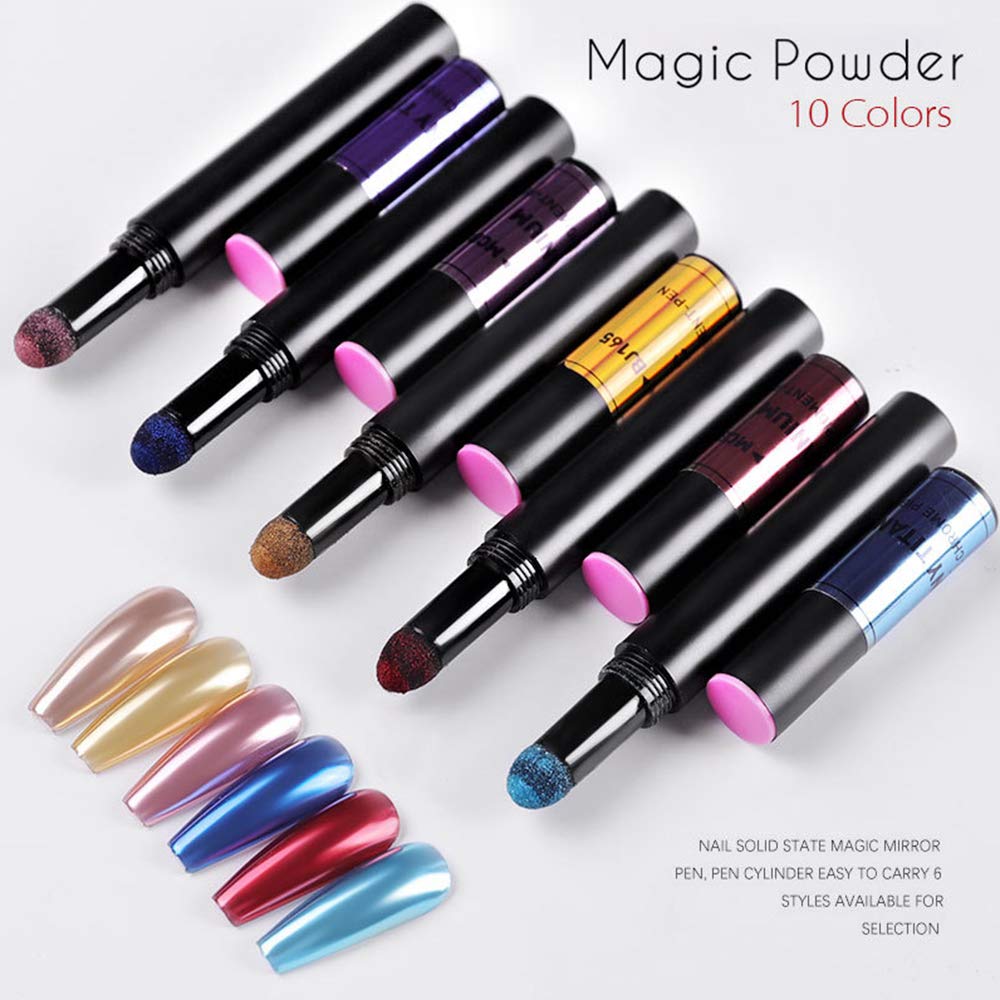 Stylo poudre à ongles effet chrome manucure pigment équipement miroir paillettes décoration pour la maison et salon d'art ongles brillants