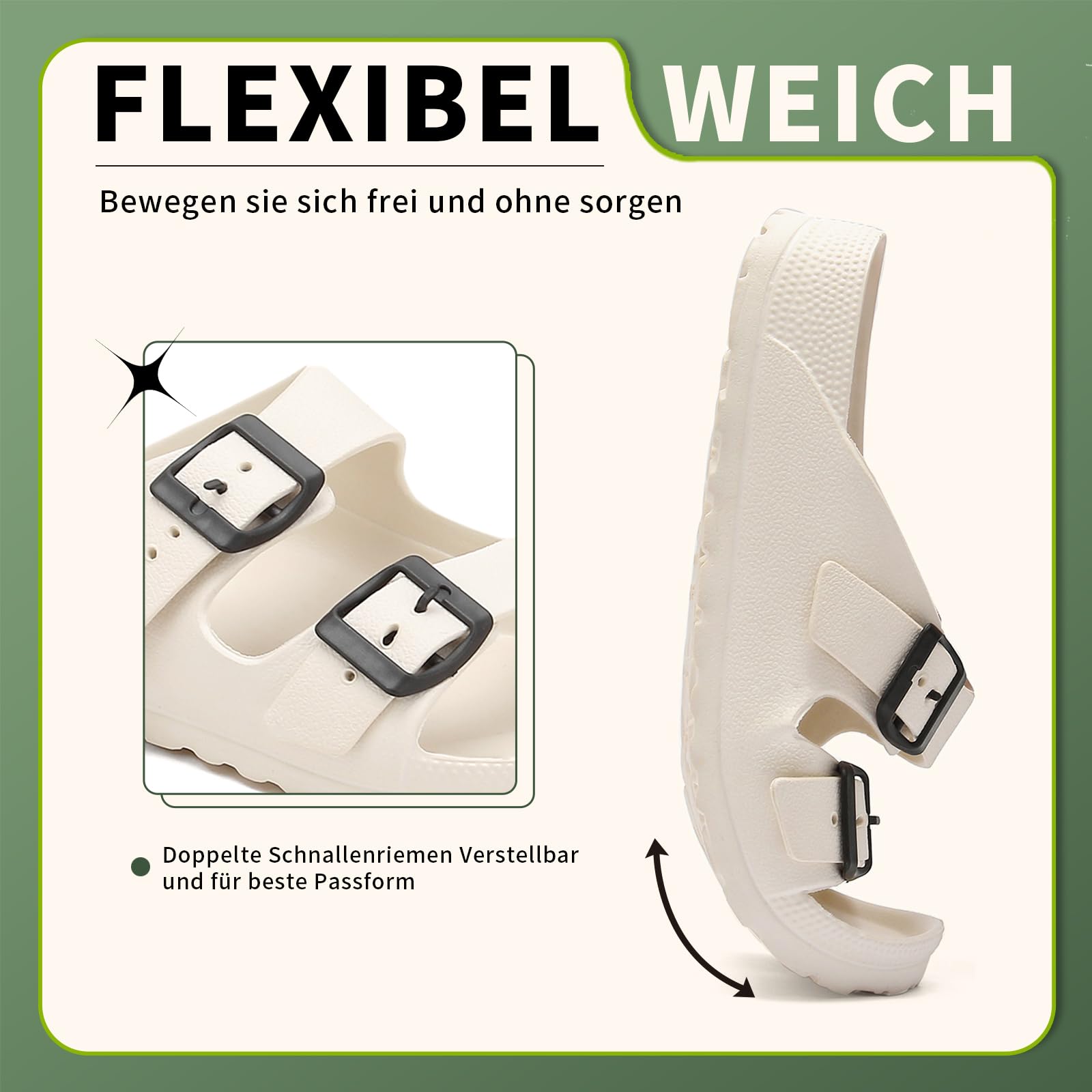 YUHITYGZGS Sandali Donna Uomo Estive Piscina Mare Spiaggia Casa Ciabatte Sportivi Ortopediche Sandalo Giardini Trekking Pantofole Morbide Eva Foam Slides Comode Platform Slippers Mules