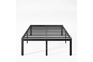 Box Spring Free Full Sized Bedframe with Rounded Edges in Black