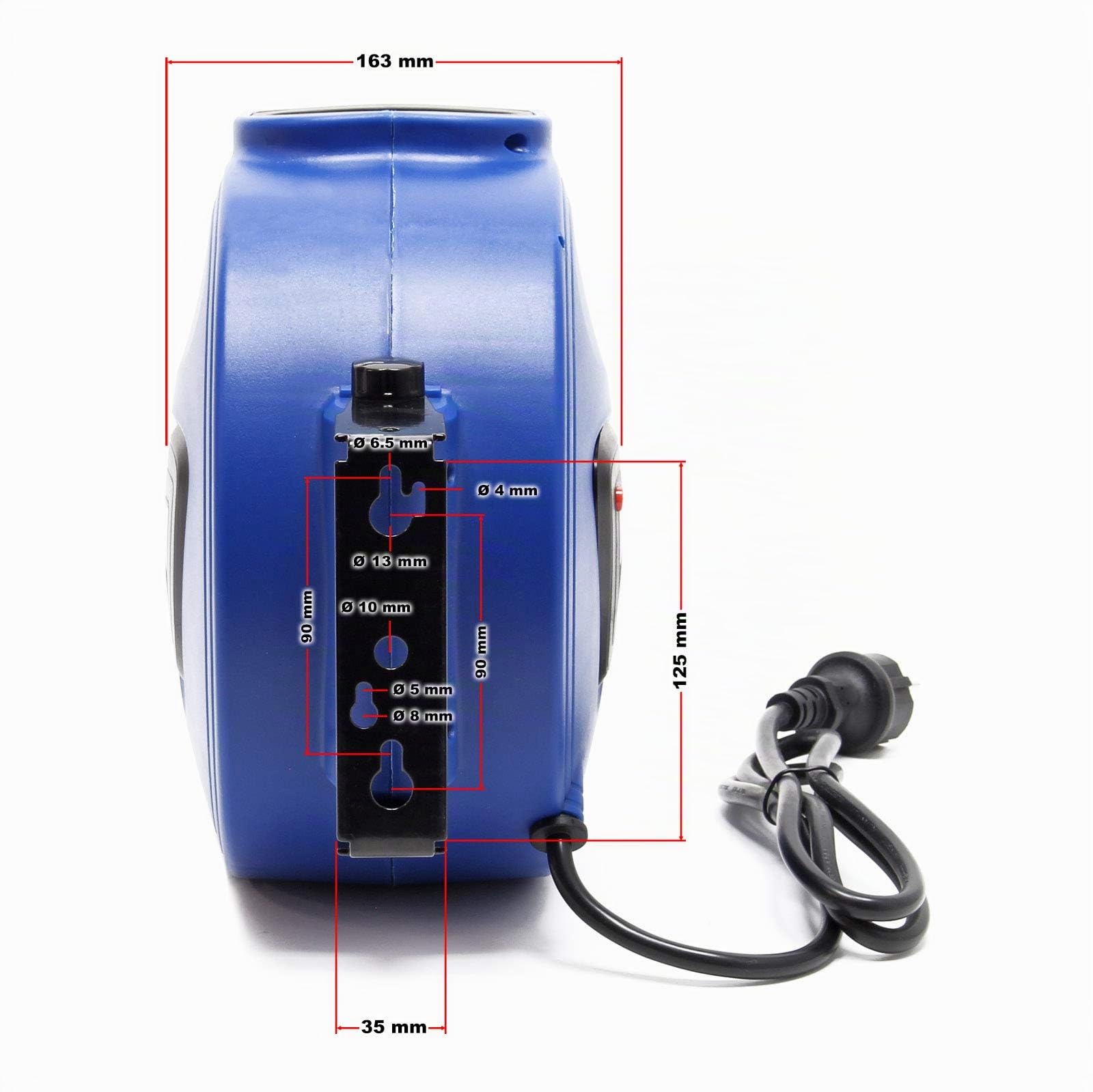 XPOtool Avvolgicavo automatico 20m orientabile a 180°, con supporto a parete e materiale di montaggio