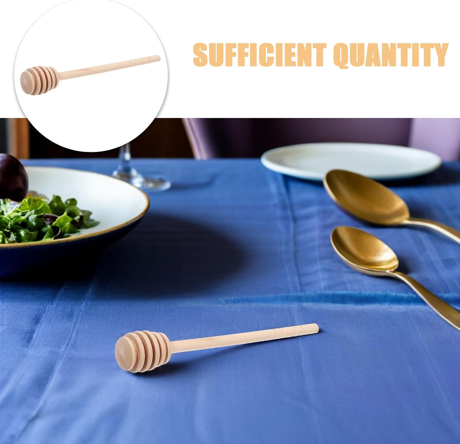 MAGICLULU 40pcs Wooden Honey Dipper Sticks 15cm Slotted Stirrer Wand for Jam Syrup Dispensing and Honeycomb Serving in Kitchen and Dining