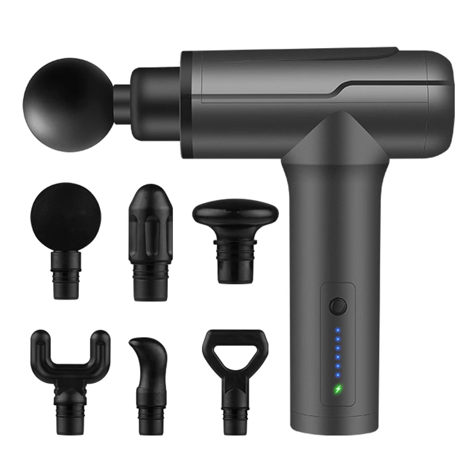 Massage Gun Deep Tissue, Electric Muscle Back Massage Gun, Neck Massager for Pain Relief Handheld Massagers, Percussion Massager with 6 Heads, Birthday Gifts for Women Men (Grey)
