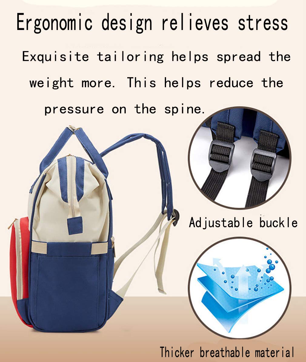 Diaper Backpack Multi-Function Bag Waterproof Travel Backpack Nappy Bag for Baby Care with Insulated Pockets (Black)