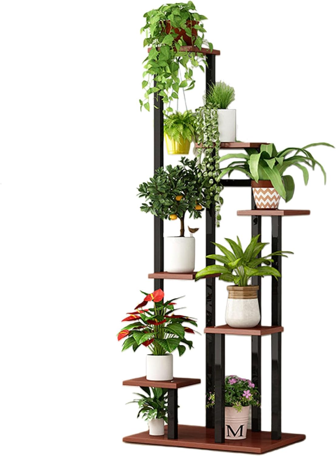 プラントスタンド 屋内 7段 コーナープラントシェルフ 背の高い棚 プラントスタンド 屋内植物用 複数、金属製プラントフラワーホルダ