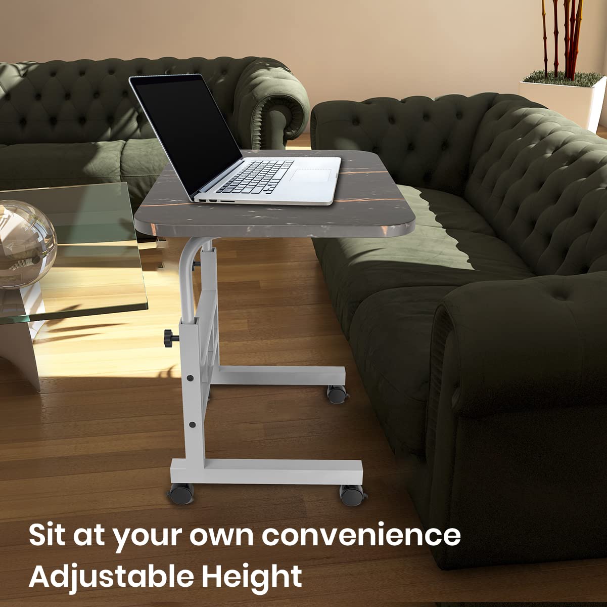 Portronics My Buddy D Wood Multipurpose Movable & Adjustable Table for Computer & Laptop(Black) 40D x 60W x 80H Centimeters 26 61csdQjTM7L. SL1201