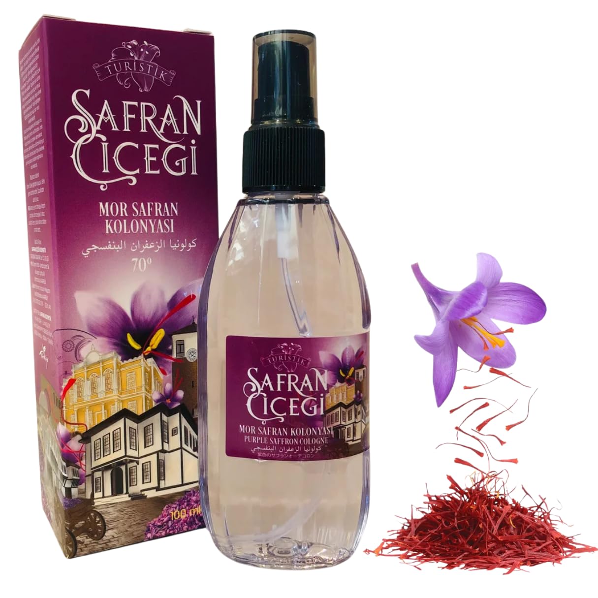 Touristic Saffron Flower Purple Saffron Cologne Turistik Safran Cicegi Purple Saffron Cologne 100 ml-3 38 fl oz Traditional