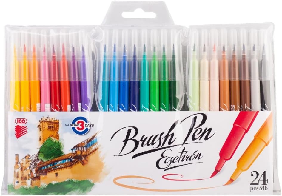 ICO Brushpen - Wallet of 24 Assorted Colours