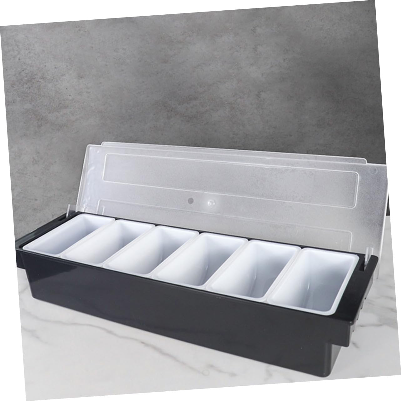 Spices Container Garnish Tray Lid Plastic Snack Serving Box for Bartending