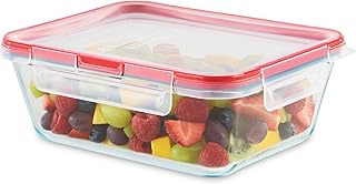 Freshlock Glass Food Storage Container, Airtight & Leakproof Locking Lids, Freezer Dishwasher Microwave Safe, 8 Cup