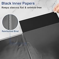 Vista 2 de Sooez Art Portfolios 11"x17", Large Portfolio Folder with 30 Pockets & Black Inner Sheets, Display 60 Pages, 11 x 17 Presentation Book Negro