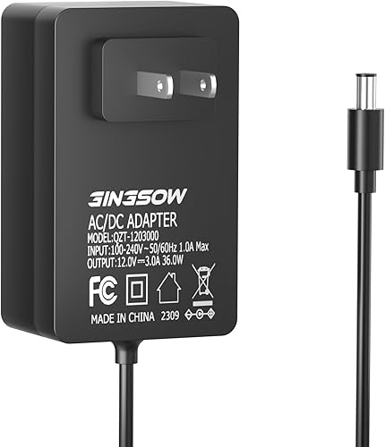 GINGSOW Adaptador de fuente de alimentación de 12V 6A, CA 100-240V a CC 12V controlador LED Max 72W 5.5MM x 2.1MM DC Salida Jack con 1.5M de largo