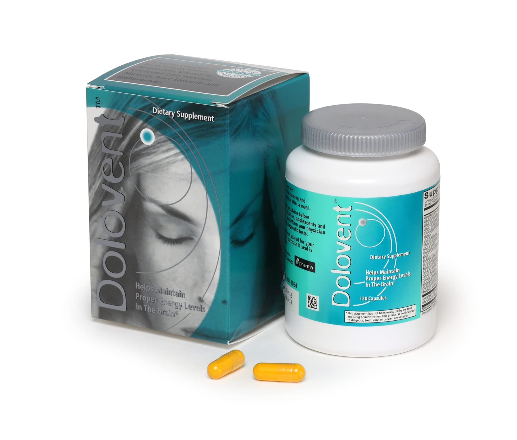 Linpharma Dolovent Magnesium, B2, CoQ10 Dietary Supplement for Brain Health- 1 Bottle