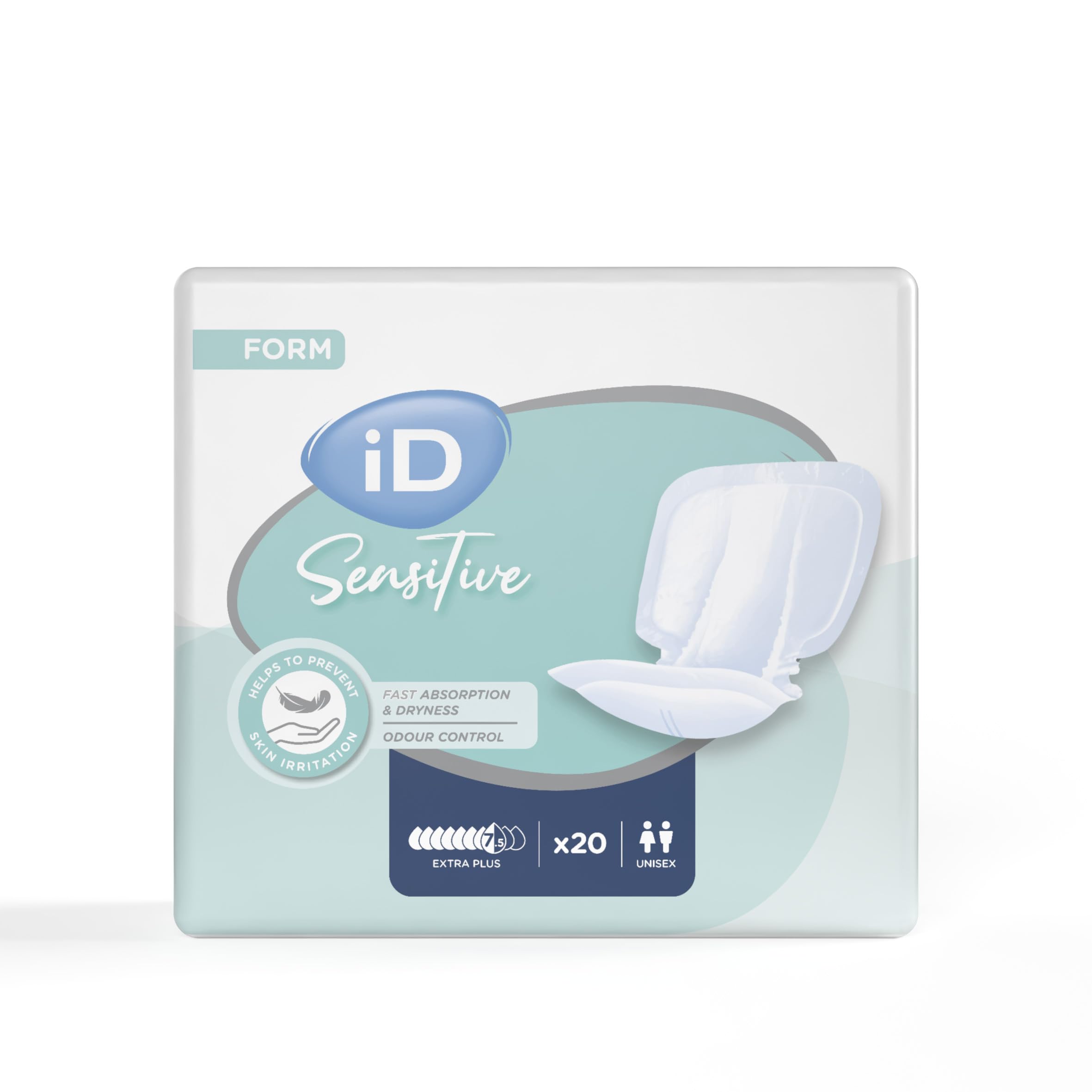 iD Sensitive Form Extra Plus Incontinence Pads Odour Control | 1 Pack of 20