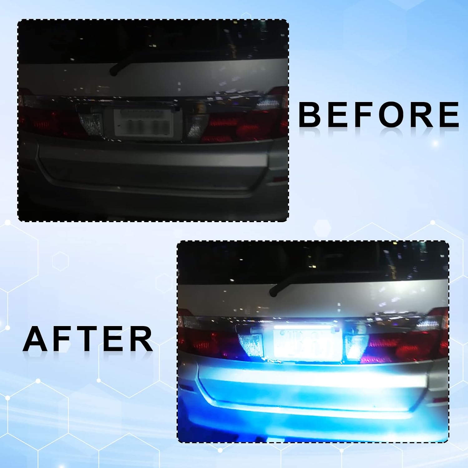 Universal LED License Plate Lights - Blue (6000K), Extremely Bright, for Car, Trailer, UTV, ATV, Truck, RV, Boat