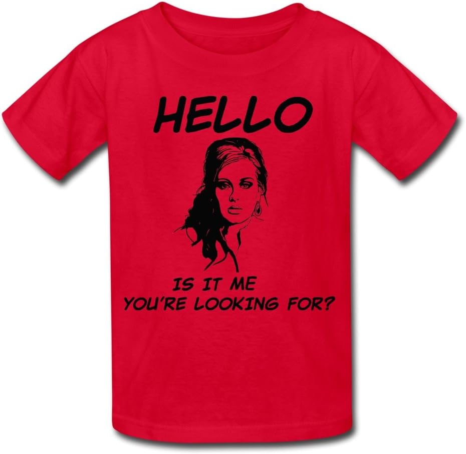 RIen Big Boy' Girl's Adele Hello Is It Me You're Looking For T-Shirt - S Red