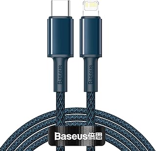 Baseus high density braided fast charging data cable type-c to ip pd 20w 2m blue