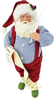 Redrubbit 11 Inch Santa Claus Christmas Figurine, Standing Santa Figure Holiday Decoration，Blue
