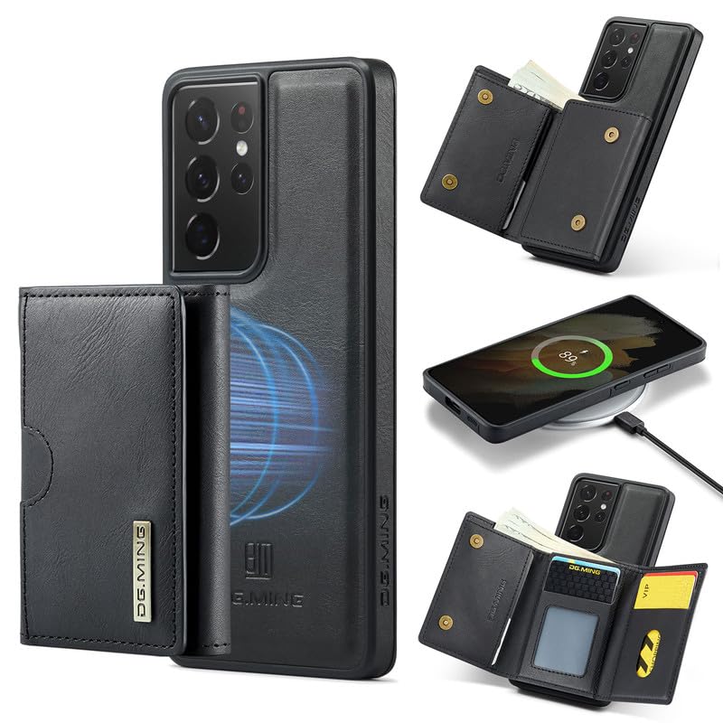 Étui en cuir de qualité pour Samsung Galaxy S21 Ultra finition Schwarz premium