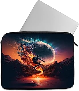 شنطة لاب توب كاجوال مطبوعة بسوستة من تات، لجهاز لاب توب مقاس 15.6 بوصة و15 بوصة، موديل (755)، أسود