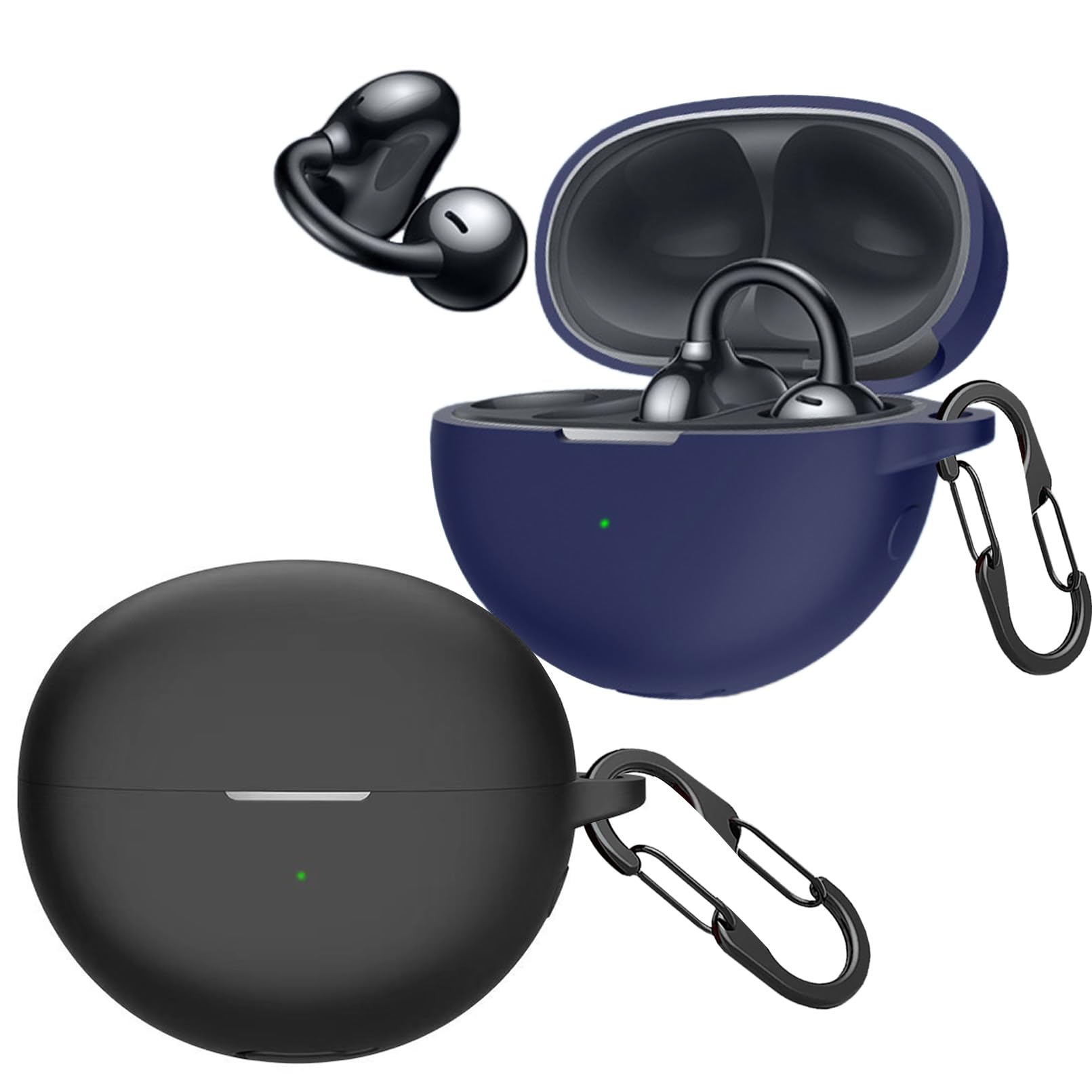 [2 Pack] easyBee Case Compatible with HUAWEI FreeClip Open-Ear Bluetooth Headphone Charging Cover with 2 Keychain, Soft Liquid Silicone Ultra Thin