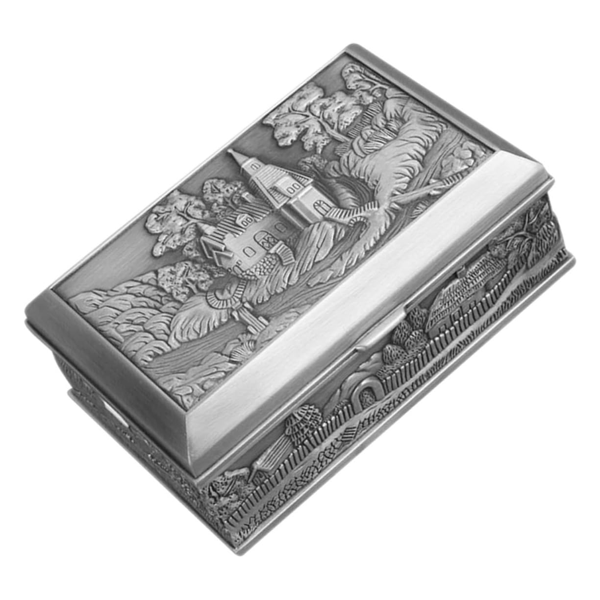 Boîte à bijoux vintage idée cadeau raffinée avec motifs de châteaux anciens
