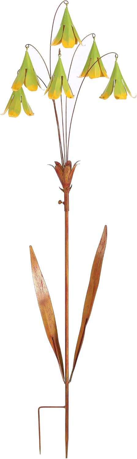 METAL BELL FLOWER STAKE GARDEN SUPPORT / DECORATION