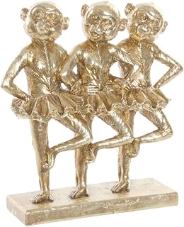 FIGURA RESINA 23X9,5X24 MONOS BAILARINAS DORADO