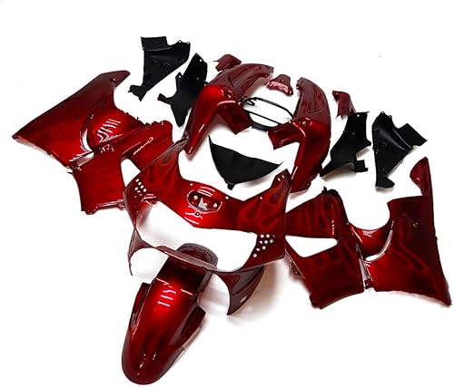 Kit de carenado de motocicleta apto para Honda 1998 1999 CBR900RR 919 CBR919RR CBR 900RR 98 99 ABS Carrocería de plástico - rojo con patrón de Flemes