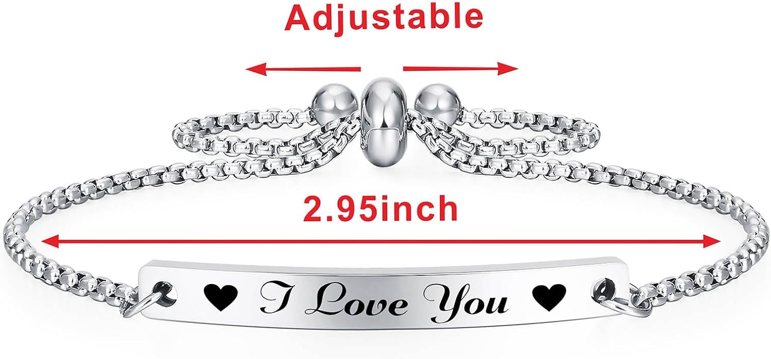 Jzxwan I Love You Bracelet Gifts for Her Women Girlfriend Wife, Meaningful Birthday Valentines Day Bracelet Jewelrty for Woman - Image 2