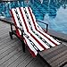 cabanana Large Beach Towel Oversized - Cotton Velour 35 x 70 Inch Shark Striped Terry Pool Towel, Cabana Soft Swimming Towel for Adults Women Men (Navy Red)