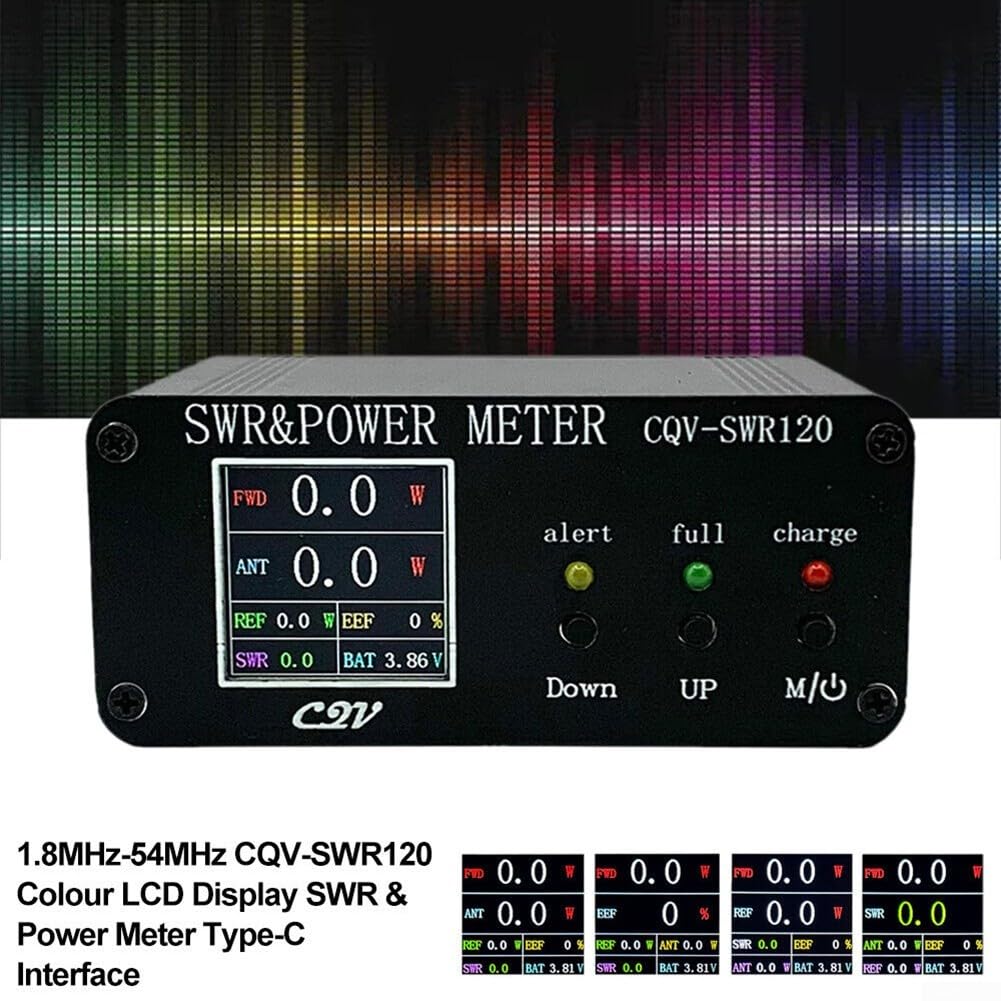 Compteur de puissance numérique VSWR 120 W, CQV-SWR 120 mètres avec écran couleur HD, démarrage automatique et protection contre les sous-tensions de la batterie