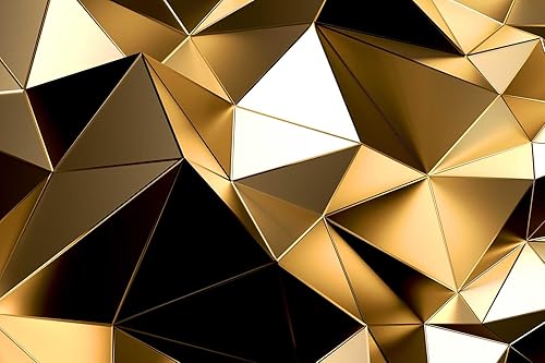 Miniatura 2 de Wmjurel Papel tapiz dorado con líneas geométricas 3D para murales de pared de fondo grande, para pared de fondo de sofá, pared de fondo de TV (no