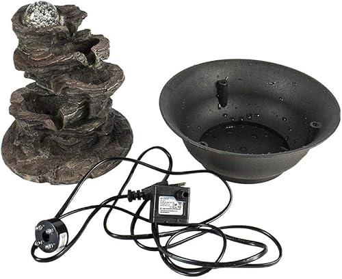 Vista 48 de Ferrisland Tabletop Water Fountain, Zen Meditation Indoor Waterfall Fountain, Heart Shape Decoration with LED Light for Home Office Bedroom