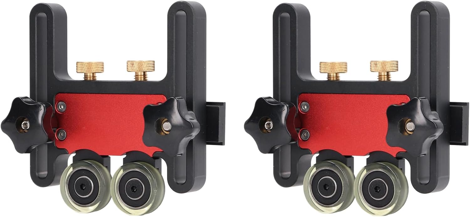 2PCS Woodworking Pinch Roller Flexible PU Wheel Aluminum Alloy Standard Guide Rail Table Saw Supply Roller for Reverse Engraver