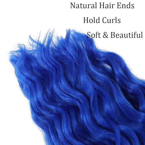 Miniatura 5 de Extensiones de cabello ondulado con ganchillo de 24 pulgadas, extensiones de cabello rizado rizado trenzado, 3 paquetes de trenzas onduladas largas