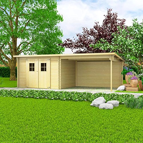 Zora Walter Log Cabin Wood Garden Shed Tool Storage Shed 28 mm 6.3x3 m